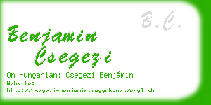 benjamin csegezi business card